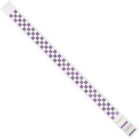 BSC PREFERRED 3/4 x 10'' Purple Checkerboard Tyvek Wristbands, 500PK S-15234PUR